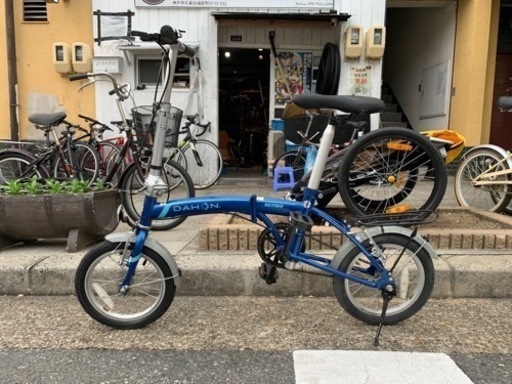 ✔️✔️DAHON GEMINI 折りたたみ　１４インチ　フレーム　アルミ　青　軽い　やすい