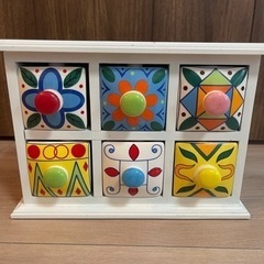 小物入れ　アクセサリー収納　木製＆陶器
