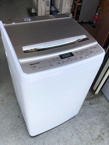 【動作保証あり】Hisense ハイセンス 2021年 HW-DG75A 7.5kg 洗濯機 ガラスドア【管理KRS456】