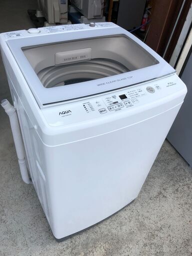 【動作保証あり】AQUA アクア 2020年 AQW-GV80J 8.0kg 洗濯機 ガラスドア【管理KRS457】
