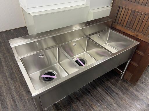 未使用 業務用 3槽シンク　150×600×800 (J1060kxxY)
