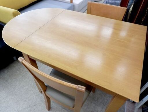 ニトリ 伸縮ダイニングテーブルセット 2脚 バタフライ 折り 82.5-120cm 札幌市西区西野