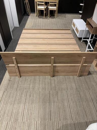 【展示品・未使用品】ダブルベッドフレーム すのこベッド ロータイプ 幅160cm 定価・29,990円?自社配送時?代引き可?※現金、