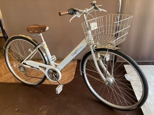 【タイヤ新品！LEDオートライト】6段変速　27インチ　ホワイト