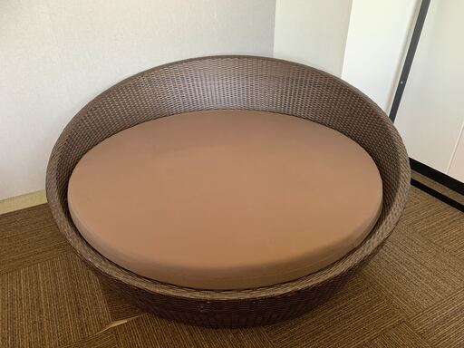 ラウンドソファ ブラウン