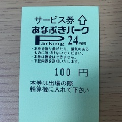 サービス券あなぶきパーク　額面の2割引の画像