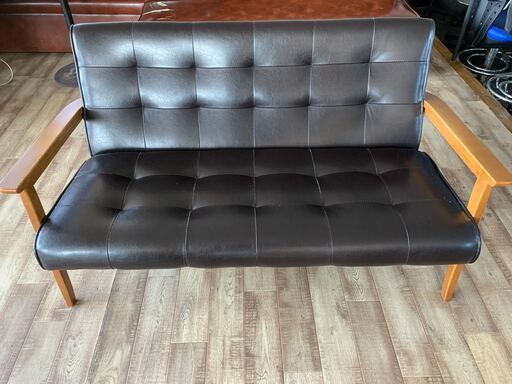 2人掛けソファ　ブラック
