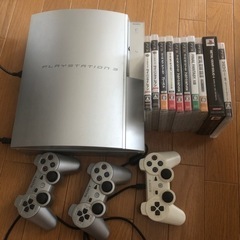 初期PS3本体＋コントローラー３つ＋ソフト１０本