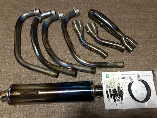cb400sf/sb nc42 ワイバンフルエキゾーストマフラー サイレンサー オーバル チタンドラッグブルー アールズギア revo スーパーフォア ボルドール