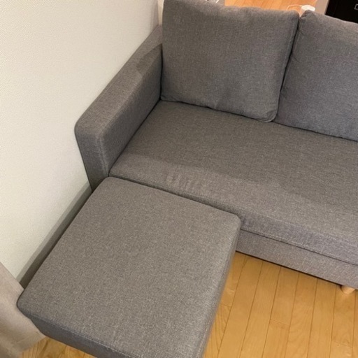 【美品】グレー　ソファ　モダンデコ　3人掛け