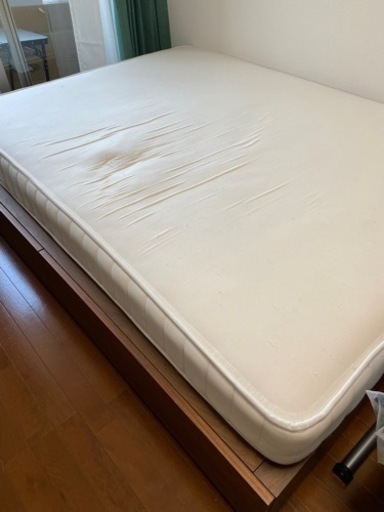 無印良品　収納ベッド　ウォールナット材・高密度ポケットコイルマットレス　ダブル