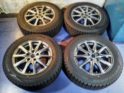 冬 トヨタ仕様☆美品☆ヤリスクロス 16インチ【~95％富山】エスティマ アルファード クラウン ２０２０年 ダンロップ 205/65R16 社外品アルミ 中古4本