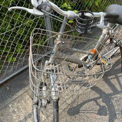 【リサイクルショップどりーむ鹿大前店】No.163　自転車　27インチ　LEDオートライト　カゴ付き　ギア不動の画像