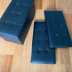 収納スツール（ブラック/黒）