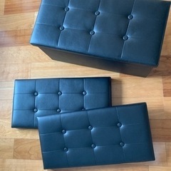 収納スツール（ブラック/黒）の画像