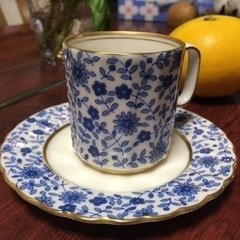 ナカヤマ　ブルー更紗 デミタスコーヒー碗皿
