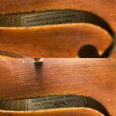 【選定分類：III-⑧モダン・マスターメード・伊太利】Violin Early20thCentury Attributed to GIUSEPPE BARONI1929●国内修復・セッティング・調整未済●試奏可の画像