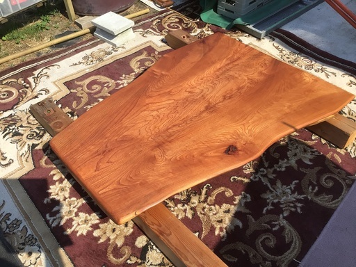 欅テーブル天板　座卓　ダイニングテーブル天板　無垢材　一枚板　幅広　磨き加工済み　レジン加工用