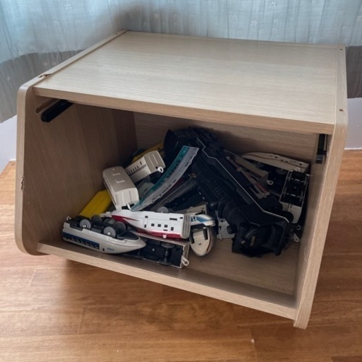 木製ナチュラル蓋付き収納