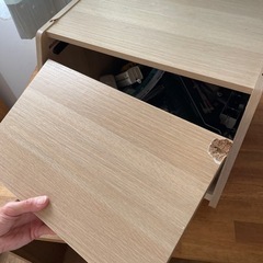 木製ナチュラル蓋付き収納の画像
