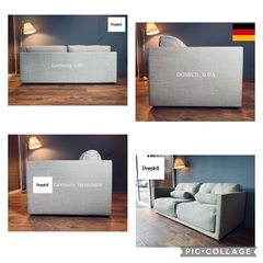 ☑️メル売約済　ドイツDomicil50万超一流フェザー贅沢2〜3人掛け極厚ソファーの画像