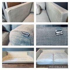 ☑️メル売約済　ドイツDomicil50万超一流フェザー贅沢2〜3人掛け極厚ソファーの画像