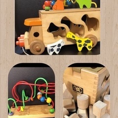 木のおもちゃ　3点セット　エド・インター，ニチガン，CHILDFRIENDの画像