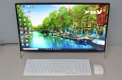 中古良品 一体型パソコン 最新Windows10 富士通 FH53/B1 Celeron-3865U/新品爆速SSD512GB/メモリ4GB/23.8インチ/カメラ内蔵/テレビ機能