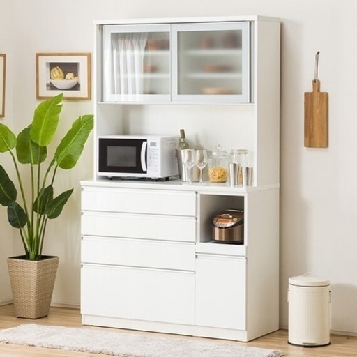 2020年購入 ニトリ 120cm幅 ホワイトレンジボード 食器棚 定価79,900円