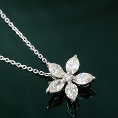 専用！　PT900 ダイヤモンドネックレス　フラワーモチーフ pt900 プラチナ フラワーモチーフ ダイヤモンド 0.7カラット 0.7
