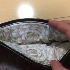 大島生地着物リメイクポーチハンドメイドの画像
