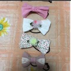 14個　ハンドメイドリボンお花ヘアゴム　新品の画像