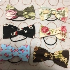 14個　ハンドメイドリボンお花ヘアゴム　新品