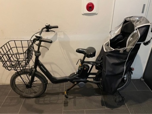 6/9まで値下げ?屋内保管のPanasonic電動自転車/前方後方にシート、雨除けつき
