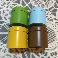 新品未使用　茶筒　茶缶　コルン缶4個セットの画像