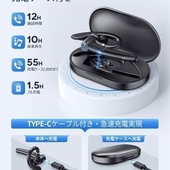 【新品未使用】Bluetoothヘッドセット Bluetoothイヤホン ワイヤレスイヤホン 400mAh充電ケース付き TYPE-C充電対応 単一指向性マイク内蔵 Bluetooth5.1チップ CVC8.0ノイズキャンセリング タッチ式ボタン 最大55時間使用可 片耳ヘッドセット 左右耳兼用 ハンズフリー通話 の画像