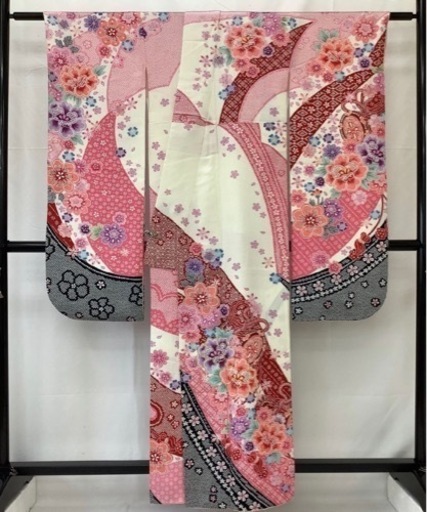 振袖★身丈161.5/裄65/正絹 /ピンク系/金駒刺繍/成人式/卒業式/結婚式