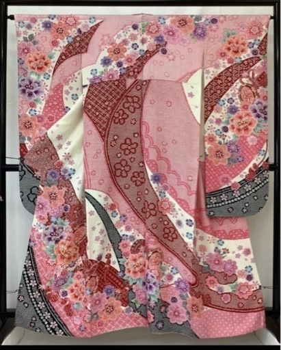 振袖★身丈161.5/裄65/正絹 /ピンク系/金駒刺繍/成人式/卒業式/結婚式