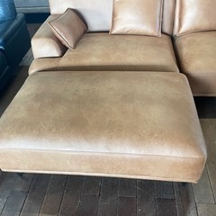 カウチソファー！新素材ファブリックレザー！キャメル色！で10万円