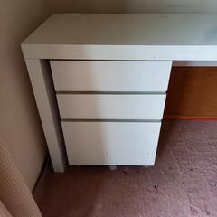 木製一枚板シンプル長机(移動引き出し付)の画像