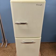 【2019年製】 ノンフロン冷凍冷蔵庫 エディオン e angle ANG-RE151-A1 149L 右開き　2ドア レトロ　スタイリッシュデザイン