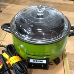 未使用品　電気　卓上　天ぷら鍋　フジマル　TP-103   テフロン加工　グリーン　お買得‼︎   現品限り‼︎の画像