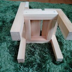 ■新品「ハンドメイド 木製こども椅子2脚セット 」の画像