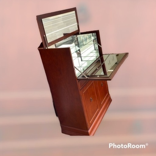 【美品】アンティーク 海外輸入 カクテルキャビネット 飾り棚 食器棚 収納棚 J McCain Furniture Sydney 鏡張り 鍵付 ヴィンテージ 一点物