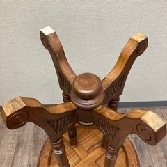 ★売約済み　フラワースタンド 花台 花瓶台 木製 円形 インテリア雑貨 電話台の画像