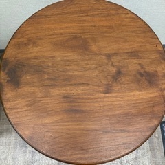 ★売約済み　フラワースタンド 花台 花瓶台 木製 円形 インテリア雑貨 電話台の画像