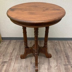 ★売約済み　フラワースタンド 花台 花瓶台 木製 円形 インテリ...