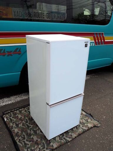 ◆美品 シャープ137L 2ドア冷凍冷蔵庫 SJ-GD14E-W ホワイト 2019年製 プラズマクラスター 高品位ガラスドア◆