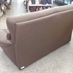 カリモク Chitano ブラウン 革製 2人掛けソファー【9650042】