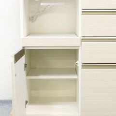 ニトリ キッチンボード ポスティア 幅100 ハイグロスホワイト ブル